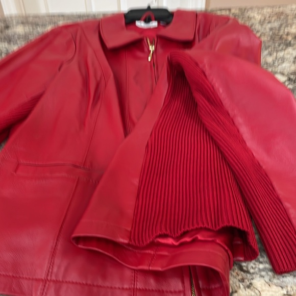 NWT Linea Red Leather Jacket - Picture 9 of 9
